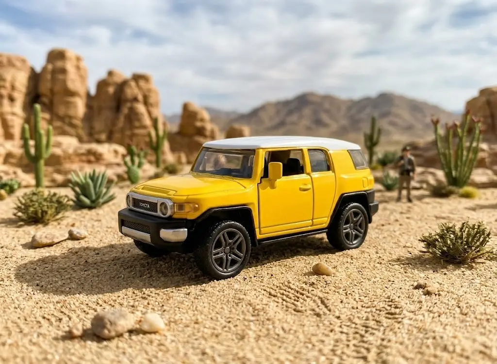 تولي بلاي سيارة دفع رباعي SUV معدنية بنظام السحب مزودة بموسيقى وأضواء وأبواب تفتح يدوياً اللون الأصفر - view 1